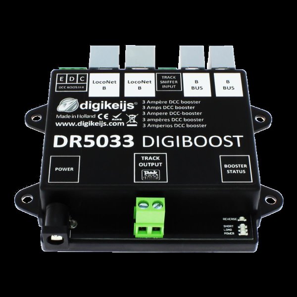 DIGIKEIJS DR5033-18V-EU DCC Booster 3 Amp with (MW. 18Volts - 60W Powersupply with EU powercable)