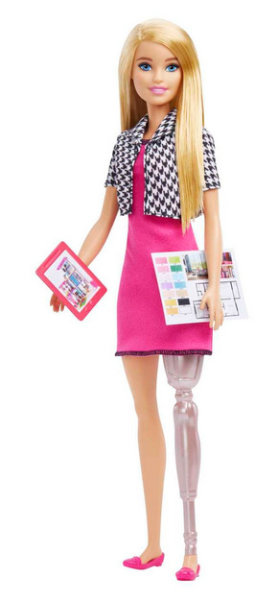 MATTEL HCN12 Barbie Innenarchitektin mit Beinprothese