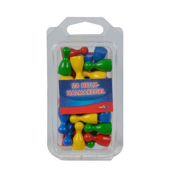 Noris 606154362 Bunte Halmakegel aus Holz