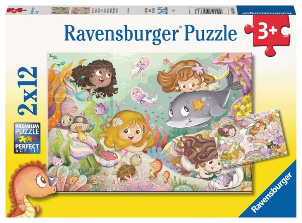 Ravensburger 05663 Kleine Feen und Meerjungfrauen 2x12 Teile Puzzle