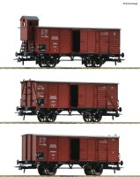 ROCO 6600037 3er Set ged.Güterwag. DRG