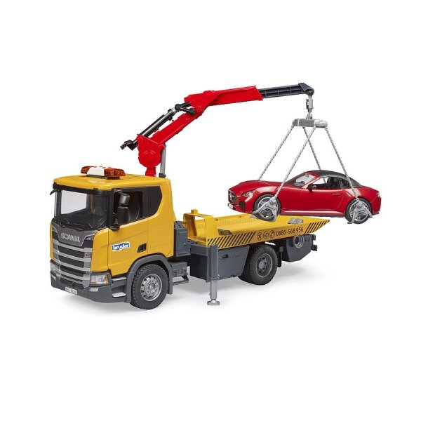 Bruder 03552 Scania Super 560R Abschlepp-LKW m. L+S Modul + BRUDER Roadster