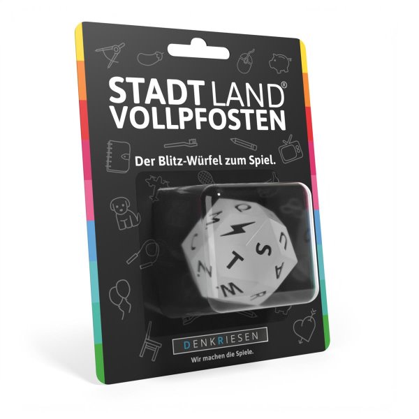 DENKRIESEN SL4001 STADT LAND VOLLPFOSTEN® Würfel - "Der Blitz-Würfel zum Spiel."