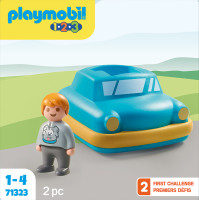 Playmobil 71323 1.2.3 1.2.3: Push & Go Car