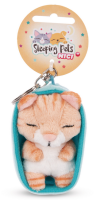NICI 48837 Schlüsselanhänger Sleeping Pets Katze braun getigert