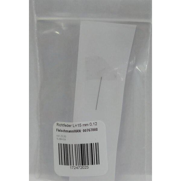 Fleischmann 00767008 Richtfeder L=15 mm 0,12