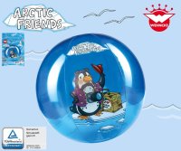 Happy People 77408 "Arctic Friends" Strandball, aufgeblasen ca. 29 cm, unaufgeblasen ca. 40 cm 3 Panele bedruckt