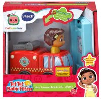 VTech 80-561304 Tut Tut Baby Flitzer - CoComelon Ninas Feuerwehrauto inkl. Schiene