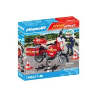 PLAYMOBIL 71466 Action Heroes Feuerwehrmotorrad am Unfallort