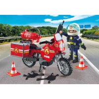 PLAYMOBIL 71466 Action Heroes Feuerwehrmotorrad am Unfallort