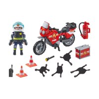 PLAYMOBIL 71466 Action Heroes Feuerwehrmotorrad am Unfallort