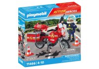 PLAYMOBIL 71466 Action Heroes Feuerwehrmotorrad am Unfallort