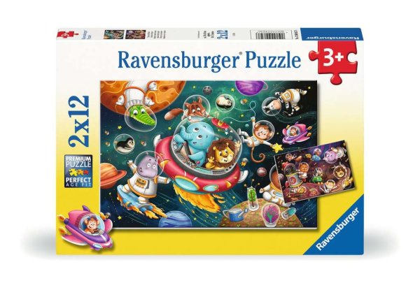 Ravensburger 12000857 Tiere im Weltall 2x12 Teile Puzzle