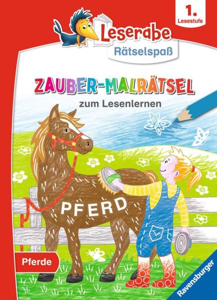 Ravensburger 48889 Leserabe Rätselspaß Zauber-Malrätsel zum Lesenlernen: Pferde (1. Lesestufe)