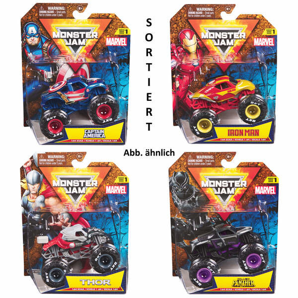 Spin Master 14763 MNJ Monster Jam Single 1:64 Marvel