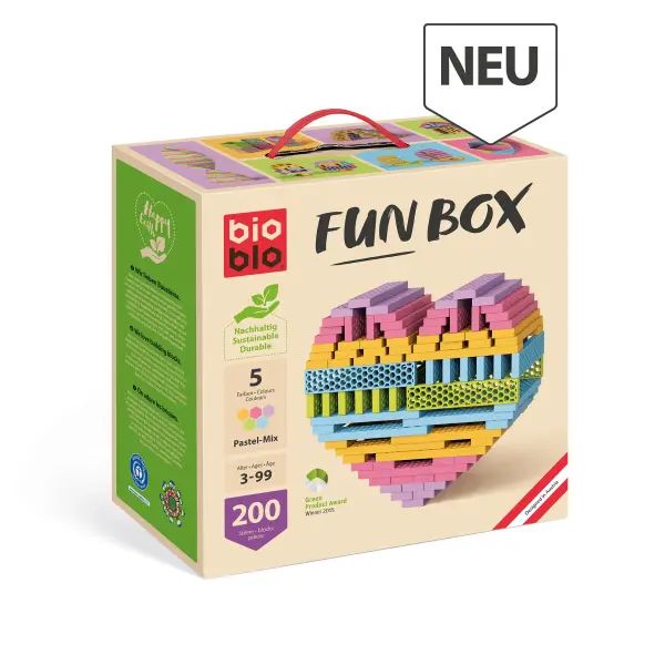 Bioblo 64039 FUN BOX "Pastel-Mix" mit 200 Bausteinen
