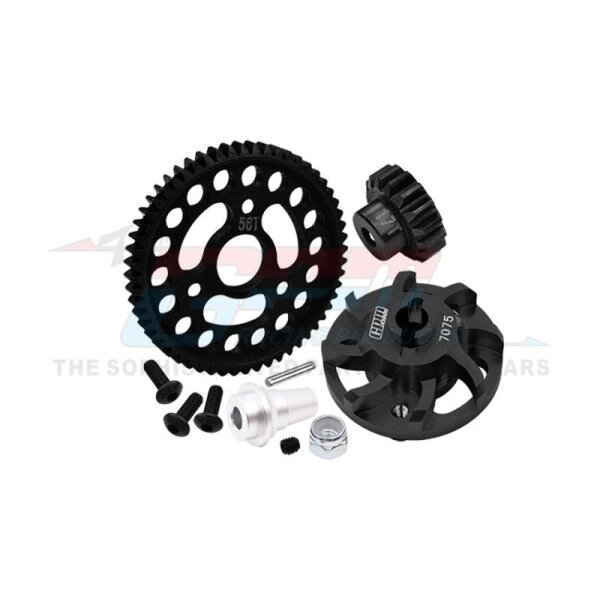TRAXXAS GPMSLA5617TLGNBK Stahl Hauptzahnrad 56T, Ritzel 17T,