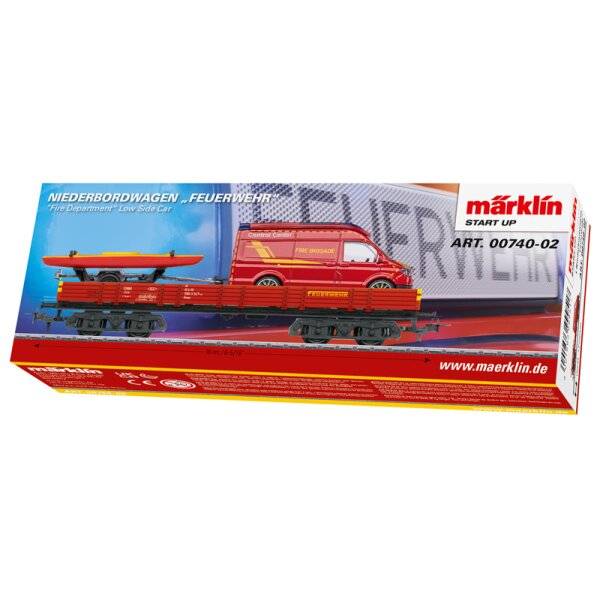 MÄRKLIN 00740-02 Niederbordwagen aus 00740 Feuerwehr