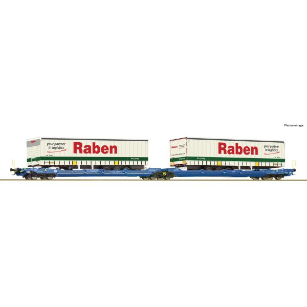 Roco 6600117 Doppeltragwagen mit Containern, Epoche V-VI, Spur H0