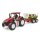 Bruder 03453 ROADMAX Traktor mit Rückean- hänger und 3 Baumstämmen