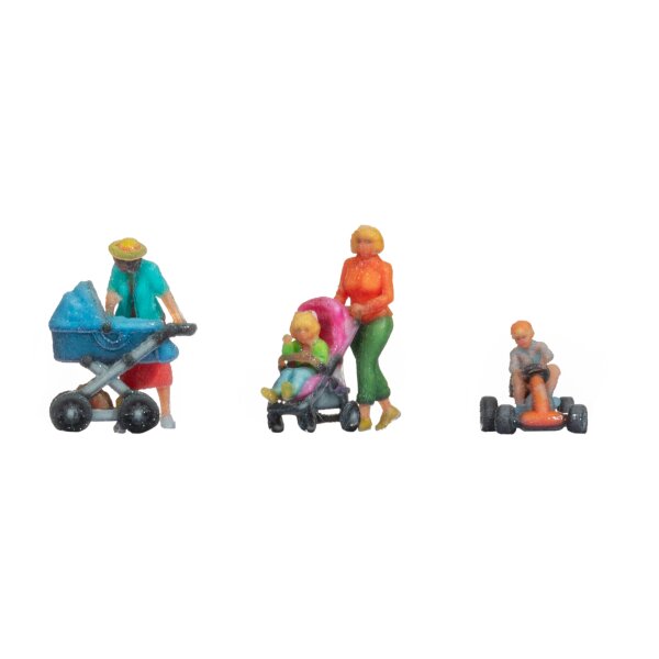 Detailansicht der NOCH 44445 Mütter mit Kindern 3D-Master-Figuren für die Z-Modellbahn im Maßstab 1:220.