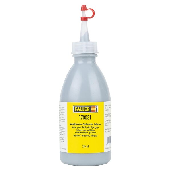 FALLER 170031 Modellbaufarbe Straßenfarbe, hellgrau, 250 ml - H0 | 1:87