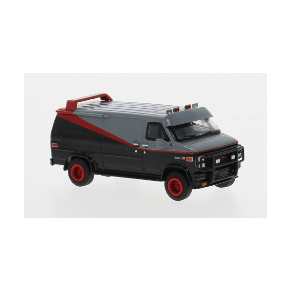BREKINA BRE18250 GMC Vandura, schwarz/rot, 1983, 1:87