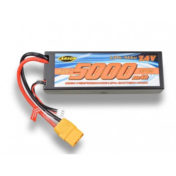 CARSON 500608284 7,4V/5000mAh 60C LiPo Akku XT90