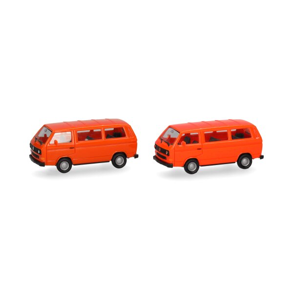 HERPA 013093-006 Herpa MiniKit Volkswagen (VW) T3 Bus, leuchtrot und orange, 2 Stück