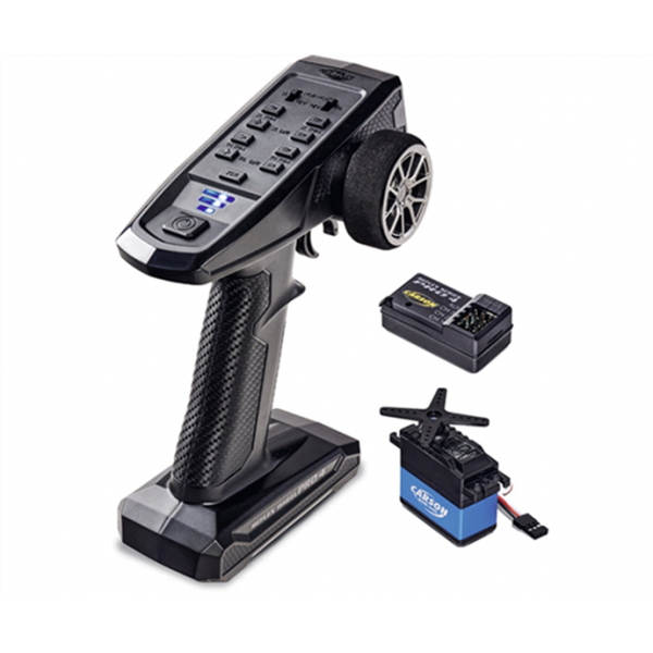 CARSON 500500111 FS 3K Reflex Wheel Pro 4 Fernsteuerung mit 4-Kanal Empfänger und 5 kg CS-5 Servo.