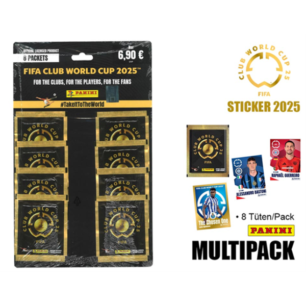Panini FIFA Club World Cup 2025 Multipack mit 8 Tüten à 5 Stickern