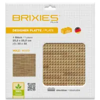 BRIXIES 225002 Plus Designer Platte Holz 32 x 32 Noppen