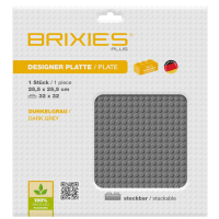 BRIXIES 225011 Plus Basis Platte Dunkelgrau 32 x 32 Noppen