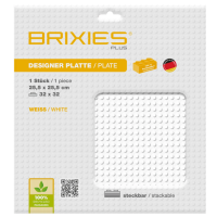 BRIXIES 225013 Plus Basis Platte Weiß 32 x 32 Noppen