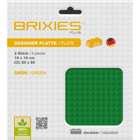 BRIXIES 225014 Plus Basis Platte Grün 20 x 20 Noppen...