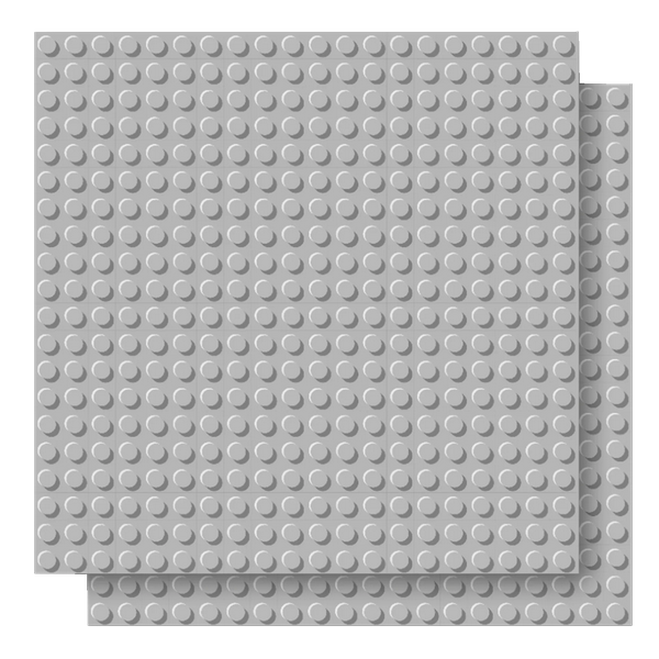 BRIXIES 225016 Plus Basis Platte Hellgrau 20 x 20 Noppen Doppelpack