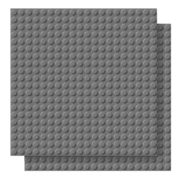 BRIXIES 225017 Plus Basis Platte Dunkelgrau 20 x 20 Noppen Doppelpack