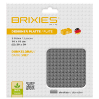 BRIXIES 225017 Plus Basis Platte Dunkelgrau 20 x 20...