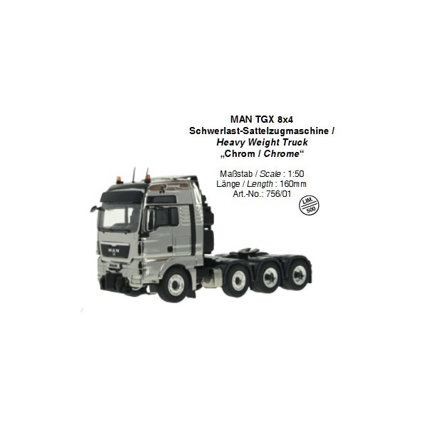 NZG 756/01 MAN TGX 8x4Schwerlastzugmaschine