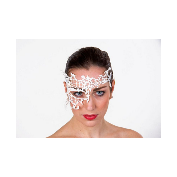 Festartikel-Müller 230,039,02 Augen-Halbmaske aus weißer Spitze