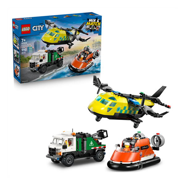 LEGO® 60505 City Fahrzeuge - Kombinationsset mit Flugzeug, Wartungsfahrzeug und Luftkissenboot