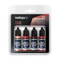 Vallejo 77254 Farb-Set, True Metallic Metal, Rubinrot,...