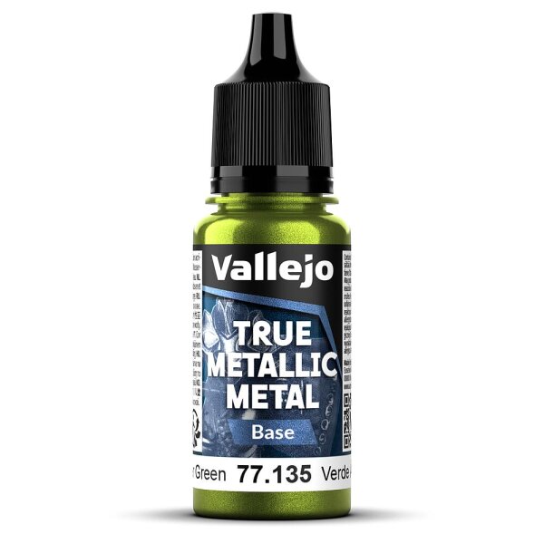 Vallejo 77135 True Metallic Metal Base, Bernsteingrün, 18 ml