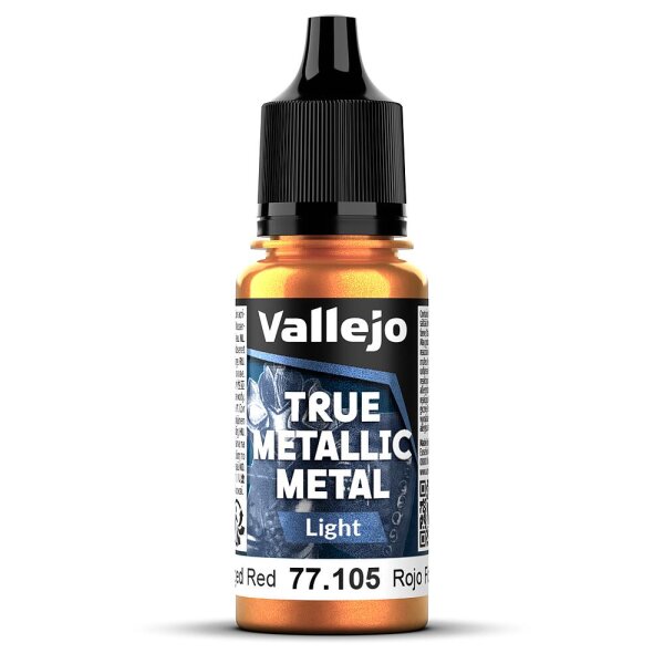 Vallejo 77105 True Metallic Metal Light, Geschmiedetes Rot, 18 ml