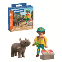 PLAYMOBIL 72025 DuoPack Tierpfleger mit Nashorn