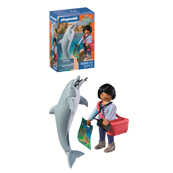 PLAYMOBIL 72091 Animals & Friends Zoo: Delfin und Besucherin