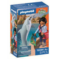 PLAYMOBIL 72091 Animals & Friends Zoo: Delfin und Besucherin