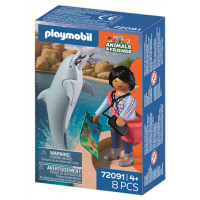 PLAYMOBIL 72091 Animals & Friends Zoo: Delfin und Besucherin