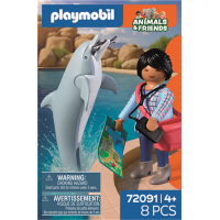 PLAYMOBIL 72091 Animals & Friends Zoo: Delfin und Besucherin