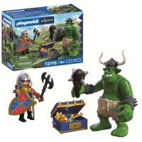PLAYMOBIL 72116 Knights Troll mit Löwenritterschatz